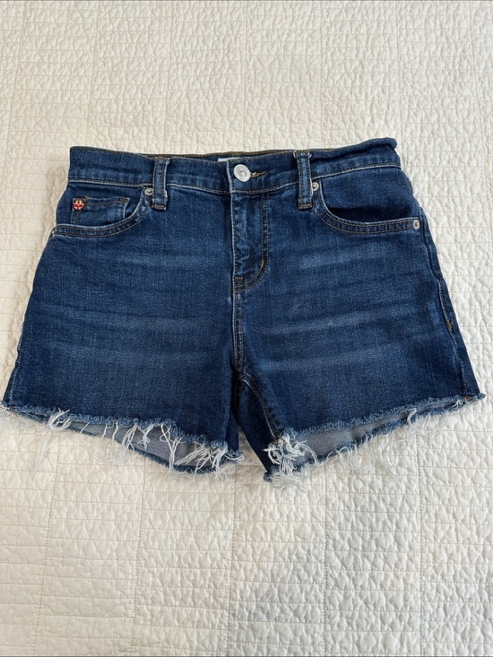 HUDSON 24 Gracie Mid Rise Jean Denim Shorts Dark Blue EUC
